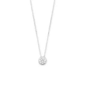 7mm Bezel Set CZ Floating Slide Necklace