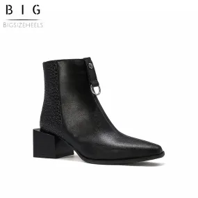 Bigsizeheels Sexy back zipper ankle boots - Black