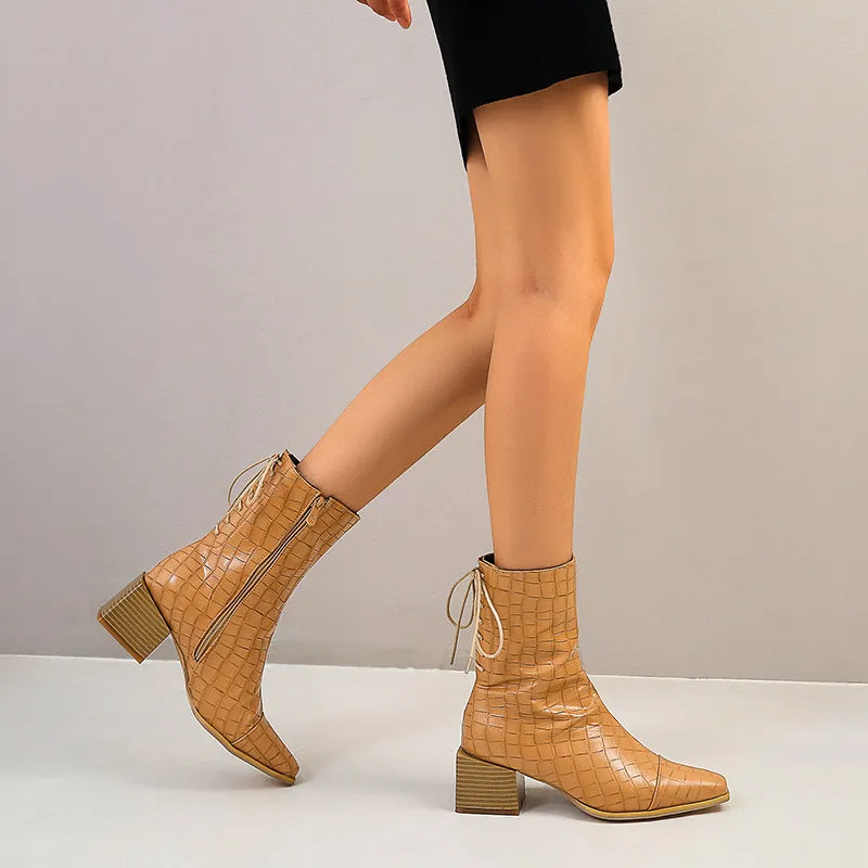 Bigsizeheels Western strap wooden heel - Yellow