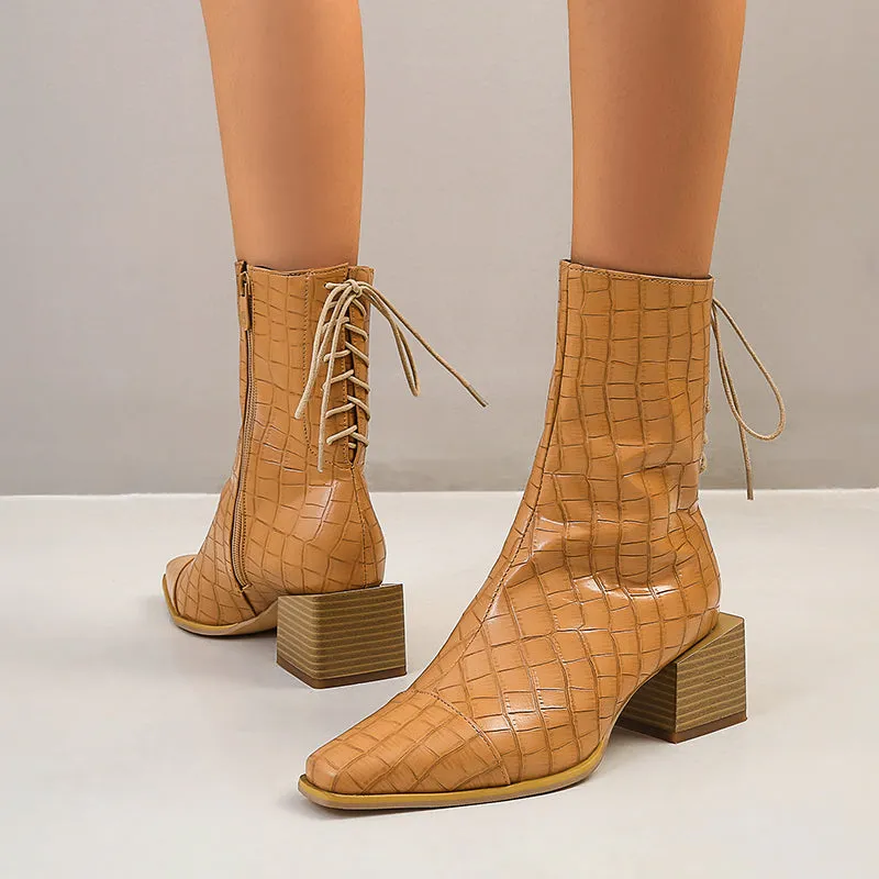 Bigsizeheels Western strap wooden heel - Yellow