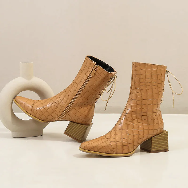 Bigsizeheels Western strap wooden heel - Yellow
