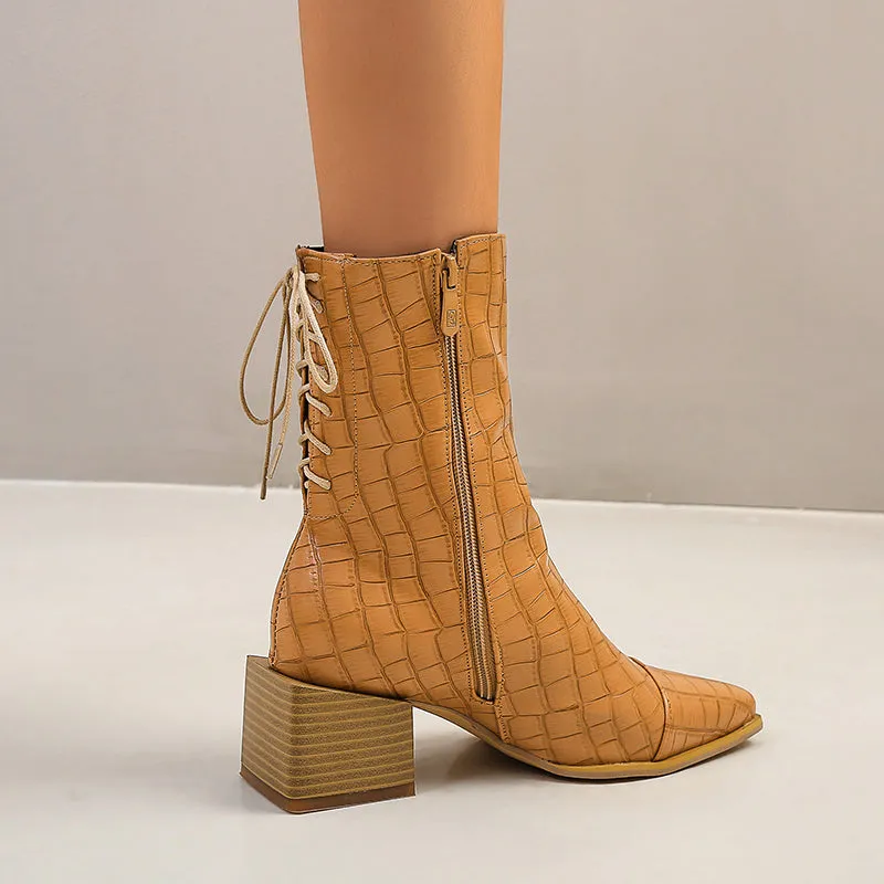 Bigsizeheels Western strap wooden heel - Yellow