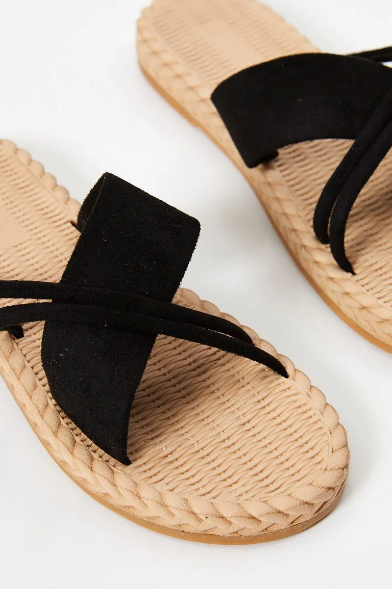 Black Woven Slide
