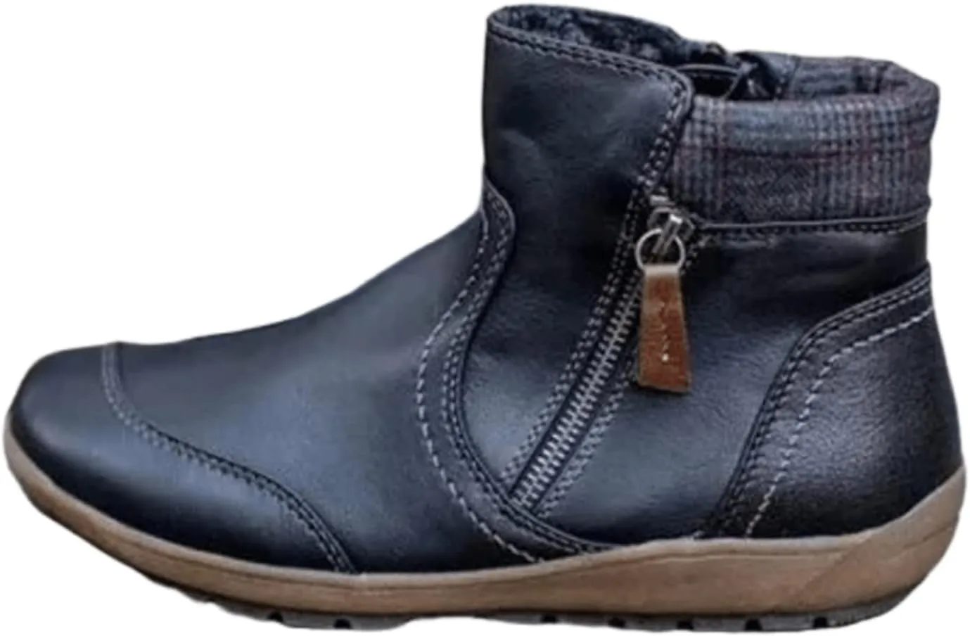 Boots For Women 2024 No Heel Fashion Ankle Booties Combat Boots Cowboy Cowgirl Western Short Booties Walking Shoes