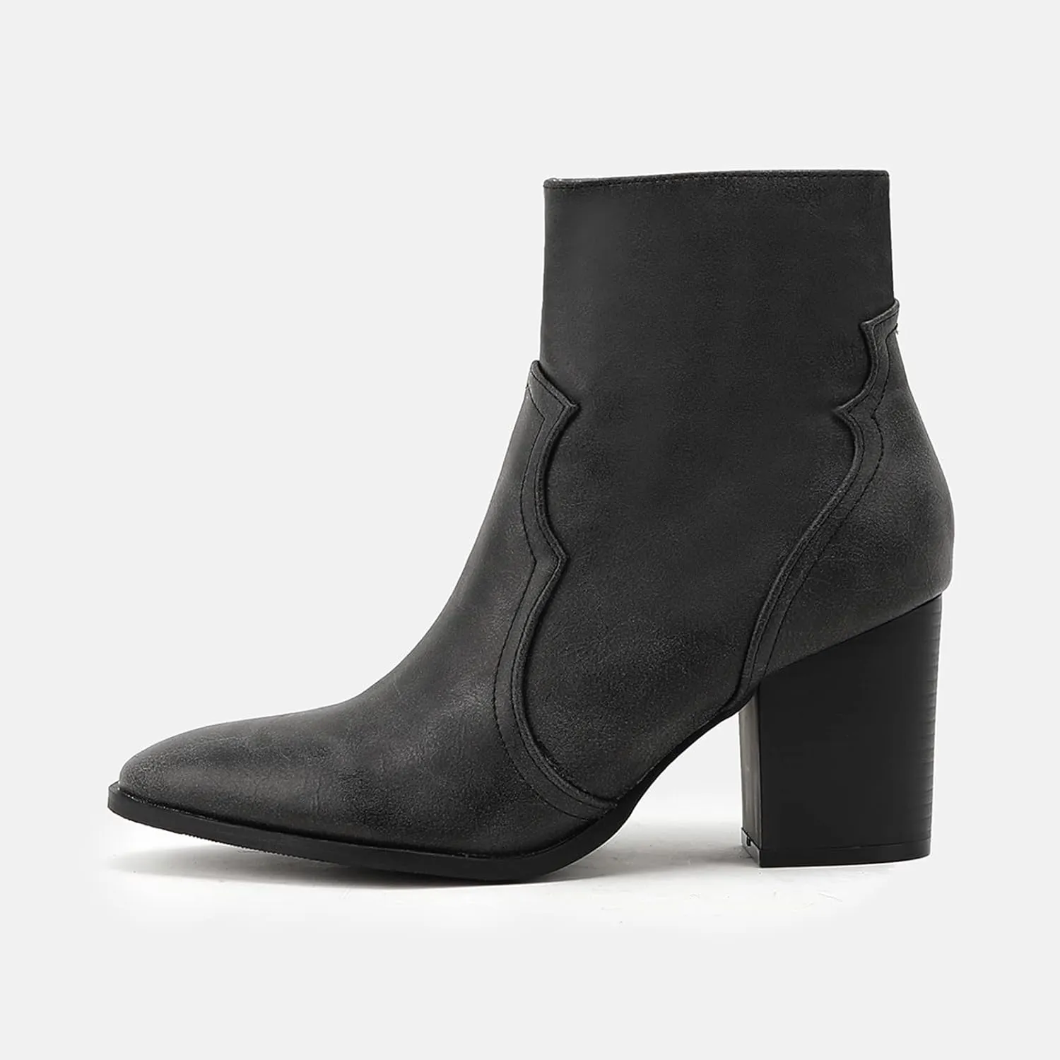 Boots for Women Pointed Toe High Heel Ankle Boots Winter Shoes Chelsea Pump Ankle Boots w/Side Zipper