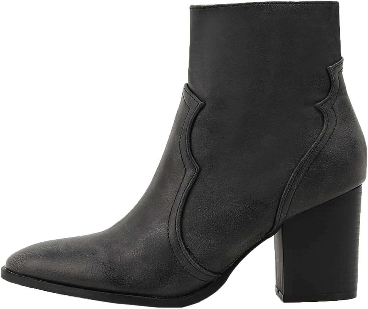 Boots for Women Pointed Toe High Heel Ankle Boots Winter Shoes Chelsea Pump Ankle Boots w/Side Zipper