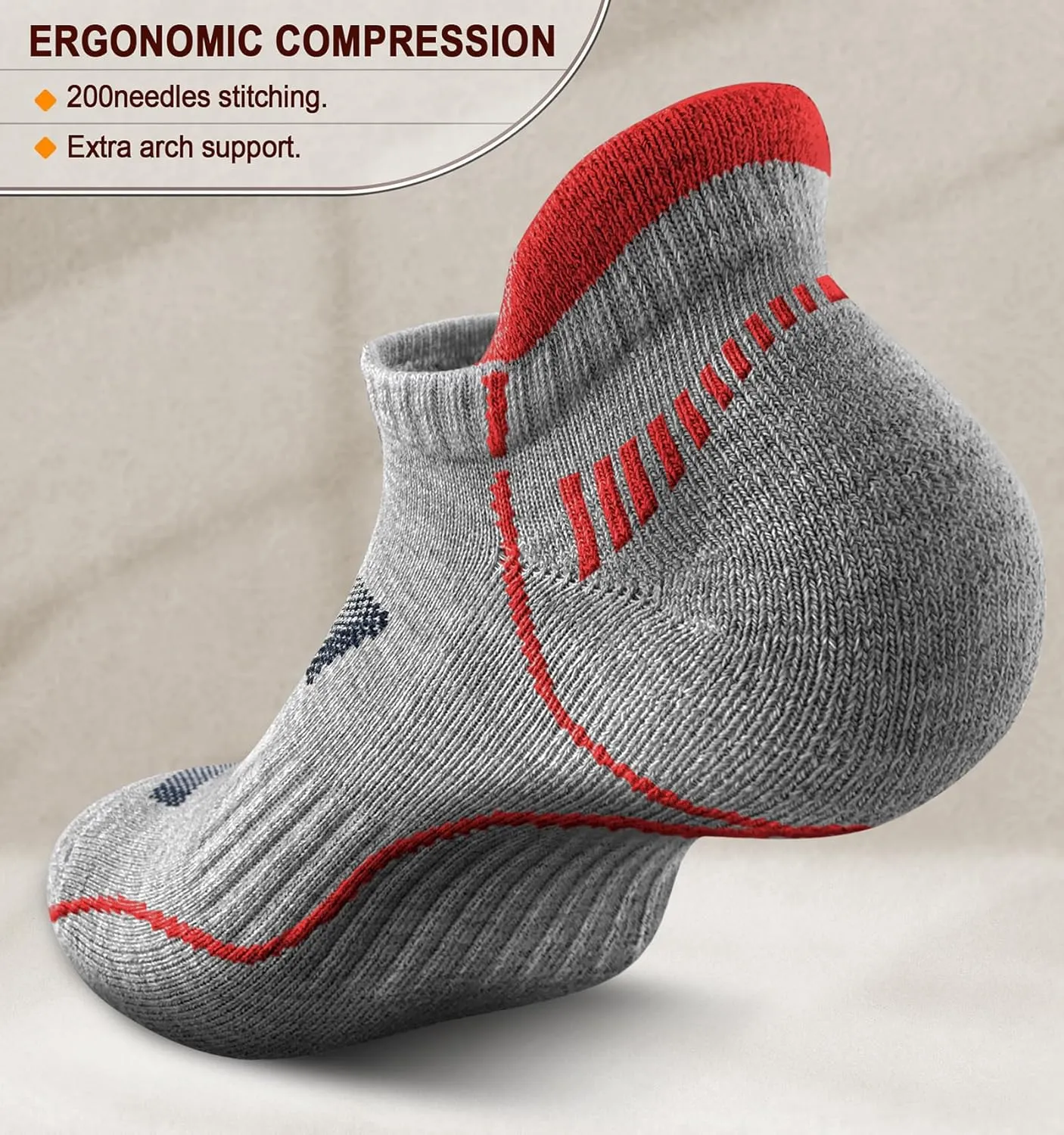 BULLIANT Men's Ankle Socks 4Pairs-Athletic Running Socks Cushioned No Show Breathable-Arch Support