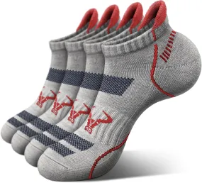 BULLIANT Men's Ankle Socks 4Pairs-Athletic Running Socks Cushioned No Show Breathable-Arch Support