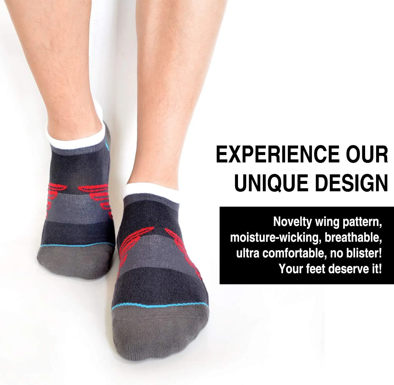 Busy Socks Compression Ankle Cushioned Running Sport Socks for Men Women, Low Cut Arch Support Tab Athletic Socks 3 Pairs