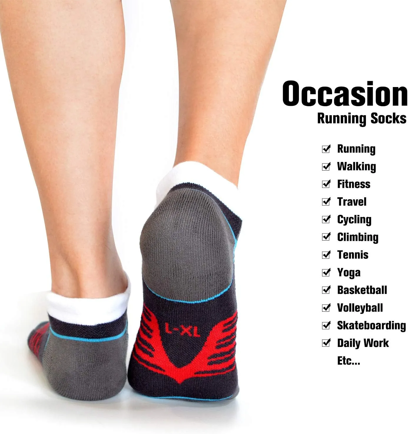 Busy Socks Compression Ankle Cushioned Running Sport Socks for Men Women, Low Cut Arch Support Tab Athletic Socks 3 Pairs