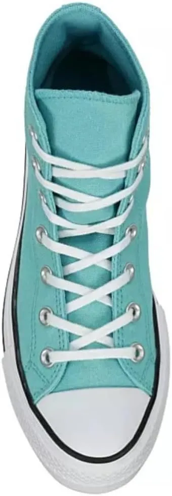 Converse Unisex Chuck Taylor All Star High Top Canvas Platform - Lace up Closure Style - Teal