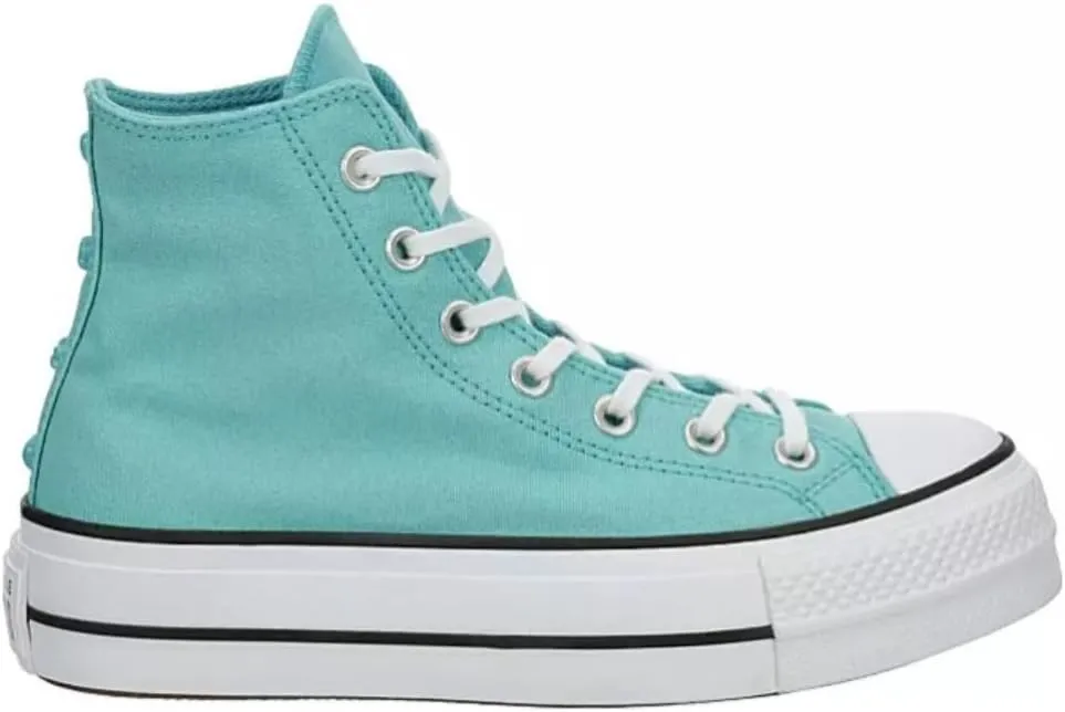 Converse Unisex Chuck Taylor All Star High Top Canvas Platform - Lace up Closure Style - Teal