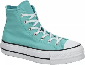 Converse Unisex Chuck Taylor All Star High Top Canvas Platform - Lace up Closure Style - Teal