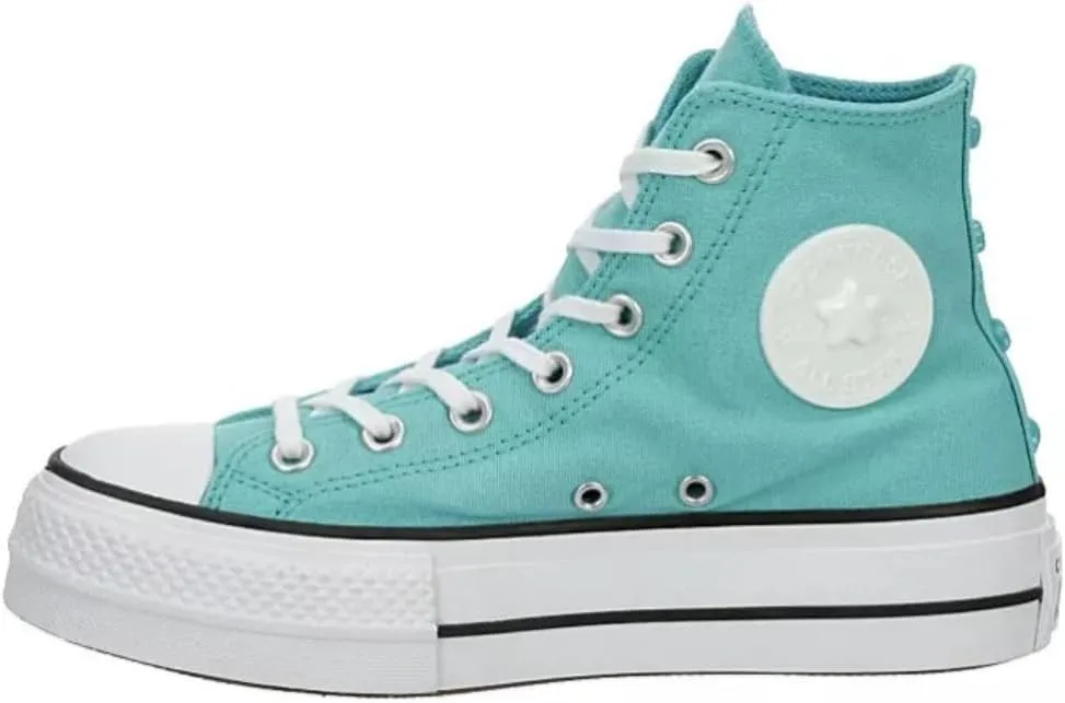 Converse Unisex Chuck Taylor All Star High Top Canvas Platform - Lace up Closure Style - Teal