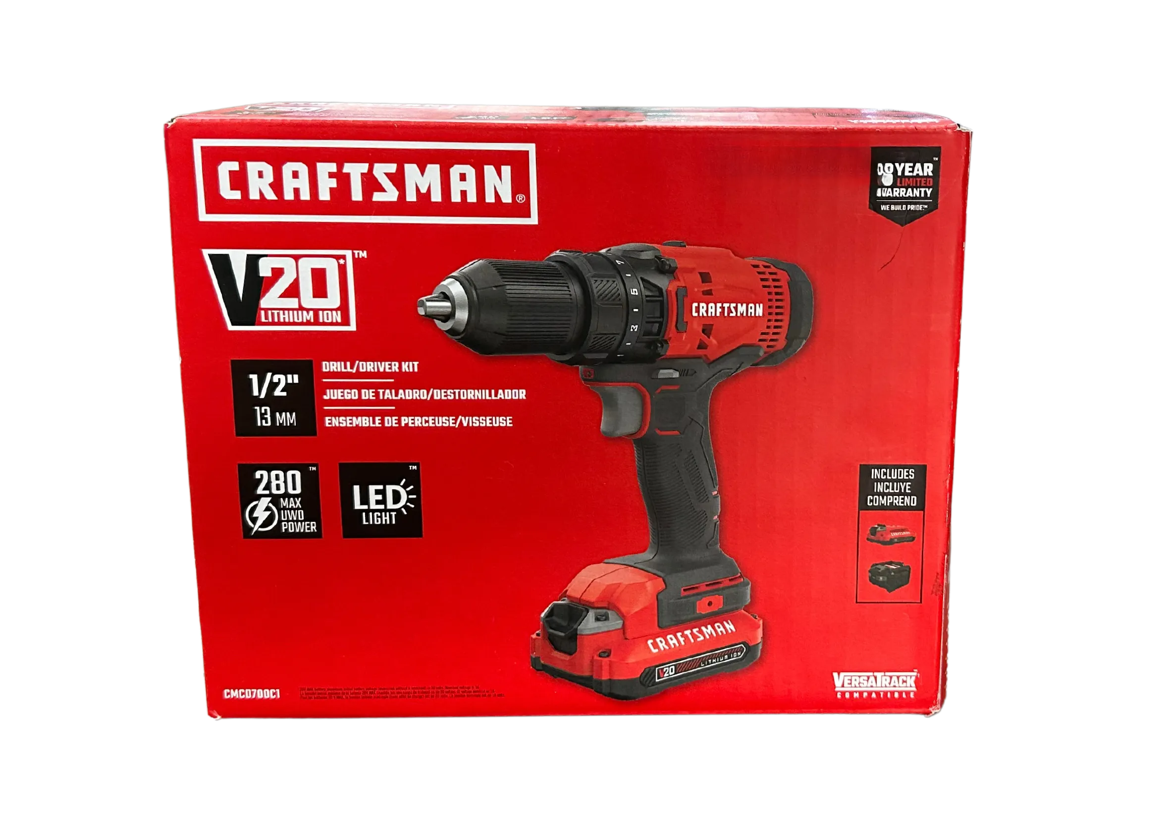 Craftsman CMCD700C1 V20* Cordless 1/2-in. Drill/Driver Kit