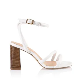 Crucial Block Heel Sandal - White Softee
