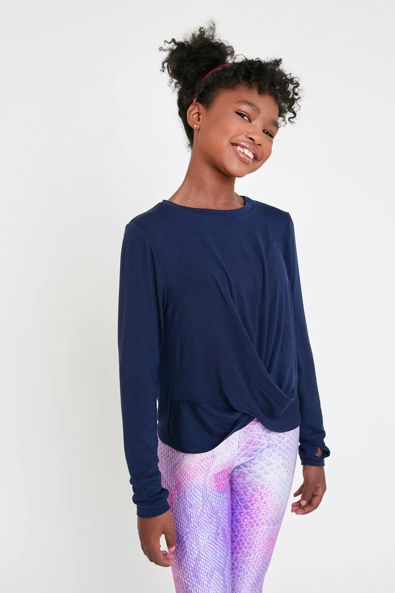 Girls Twist Front Long Sleeve
