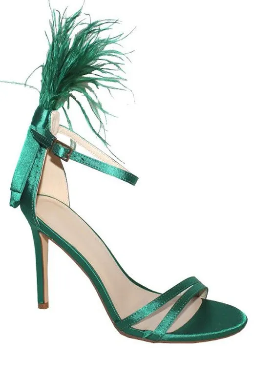Green Satin Fashion Stiletto Party Pumps