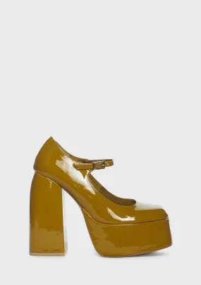 Honey Mustard Sweet Attitude Platform Heels