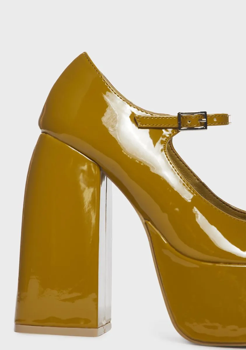 Honey Mustard Sweet Attitude Platform Heels