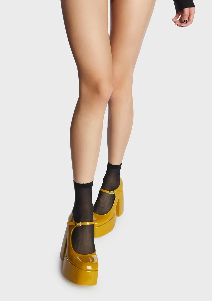 Honey Mustard Sweet Attitude Platform Heels