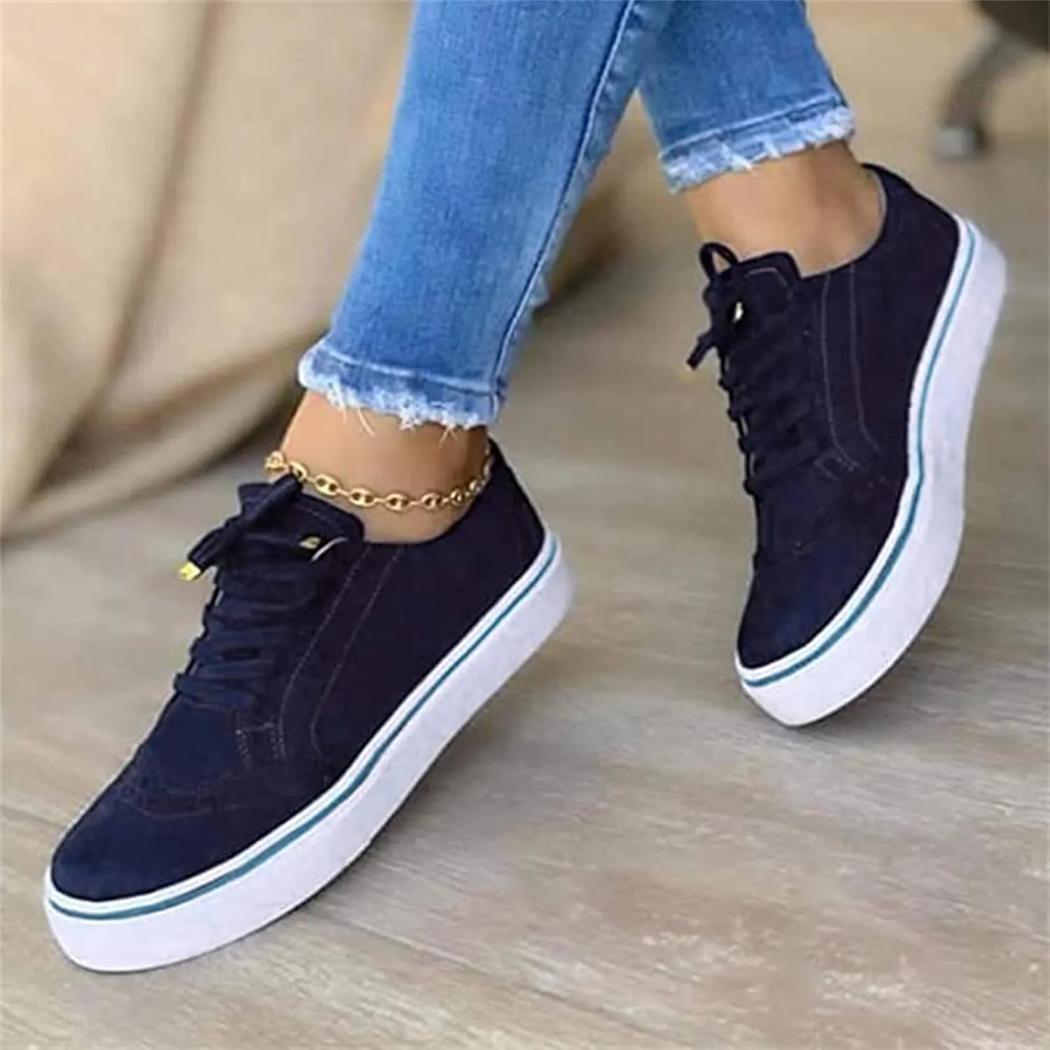 Ladmiple Sneakers For Women Slip On Wide Width Canvas Shoes Fashion Casual Dressy Summer Low Top Flats Walking Loafers