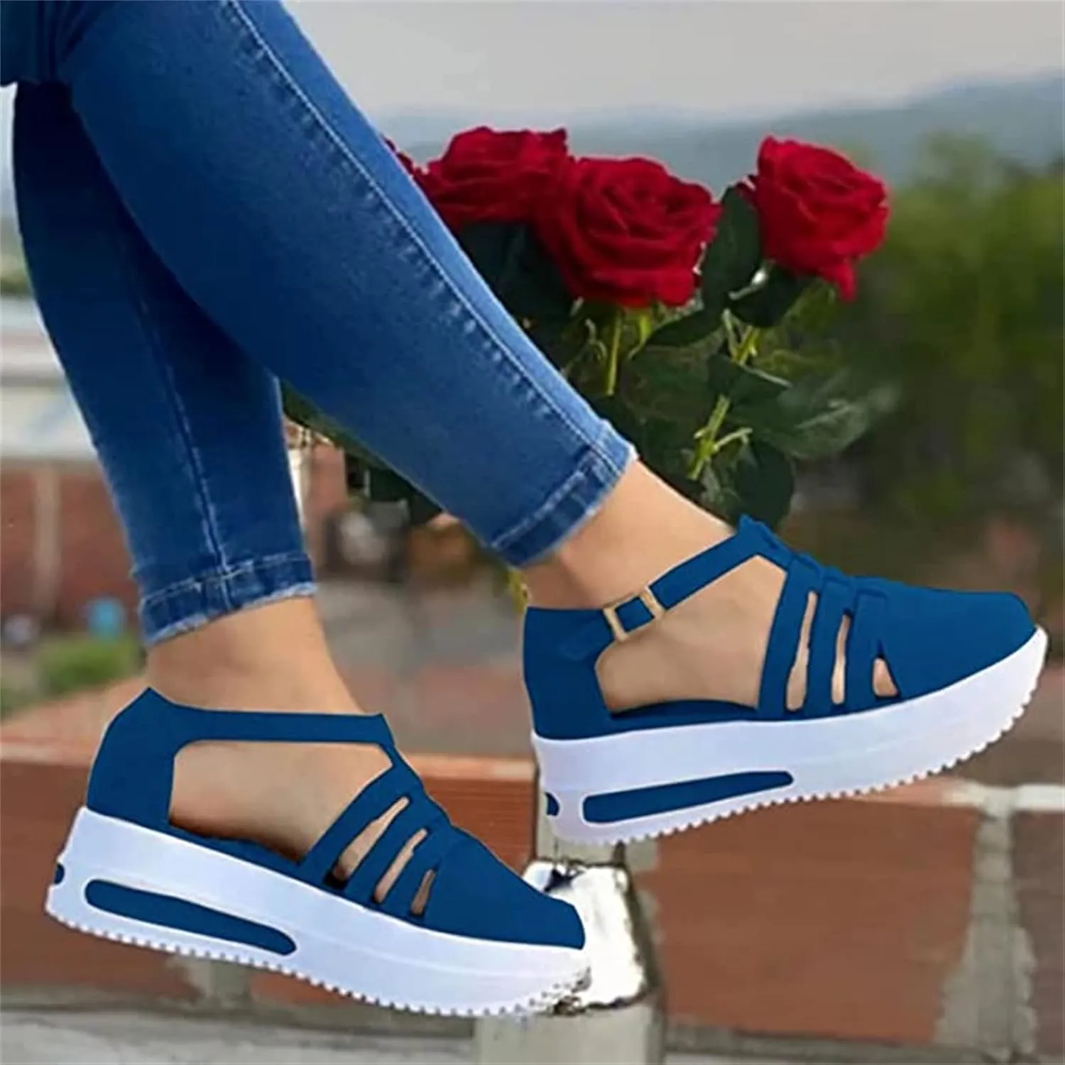 Ladmiple Womens Shoes Dressy Casual Loafers Canvas Shoes Low Top Fashion Slip on Comfort Walking Platform Flats Sneakers