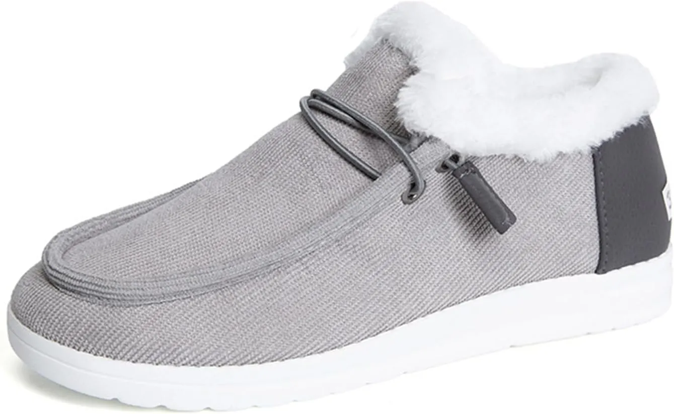 Lausiuoe Womens Winter Boots Size 12 Women's Warm Snow Winter Fuzzy Ankle Booties Flat Cute Silp On Comfortable Casual Loafers Platform Sneakers Fashion Slippers