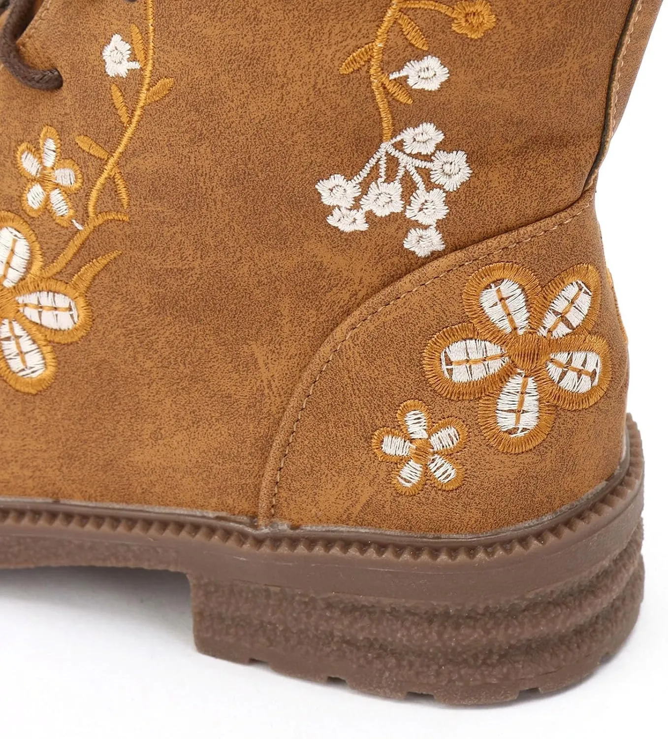 Mid Calf Boots for Women Retro Printed Embroidered Women's Heel Monochrome Fashion Short Boots Non Rain 8 Wide