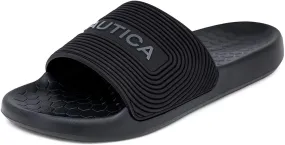 Nautica Men's Slide Sandals – Comfortable Slip-On Pool & Beach Shoes with Cushioned Footbed for Casual Wear