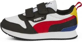 Puma R78 Hook & Loop Sneaker, White-High Risk Red Black, 3 US Unisex Little Kid