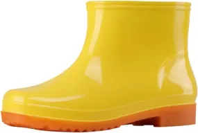 Rain Boots Women, Women's Short Rain Boots Waterproof Wide Calf Garden Shoes Lightweight Anti-Slipping Rubber Shoes Comfortable Ankle Rainboots