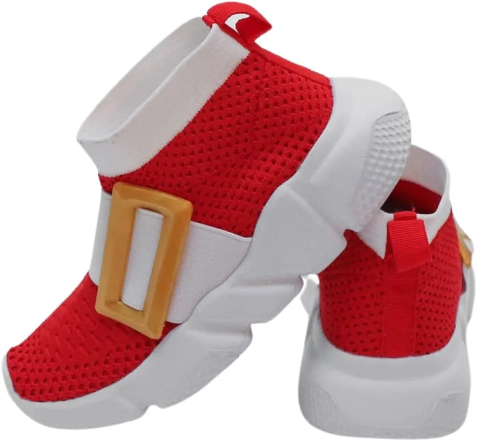 Sonic Shoes, Sonic Shoes for Boys and Girls with Yellow Buckle, Lightweight and Breathable Sonic Sneakers for Running and Walking, Toddler and Youth Sizes
