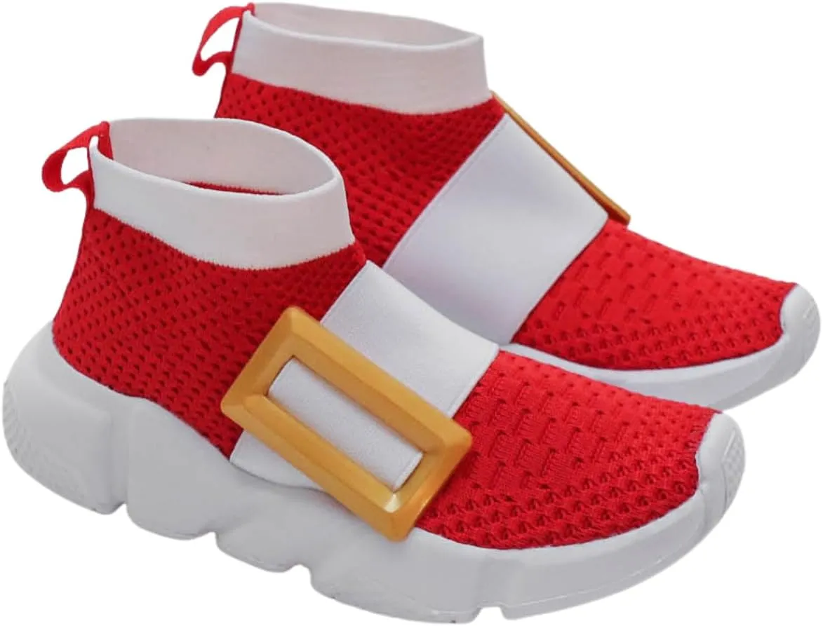 Sonic Shoes, Sonic Shoes for Boys and Girls with Yellow Buckle, Lightweight and Breathable Sonic Sneakers for Running and Walking, Toddler and Youth Sizes