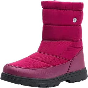 Winter Boots for Women Slip On Comfortable Mid Calf Winter Boot Waterproof Outdoor Fur Lined Hiking Shoes