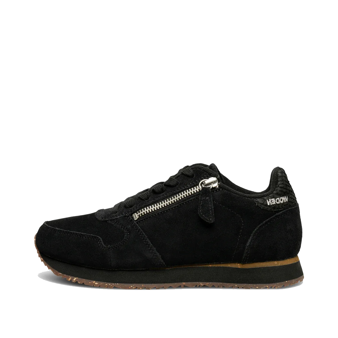 Woden Ydun Suede Zipper, Black
