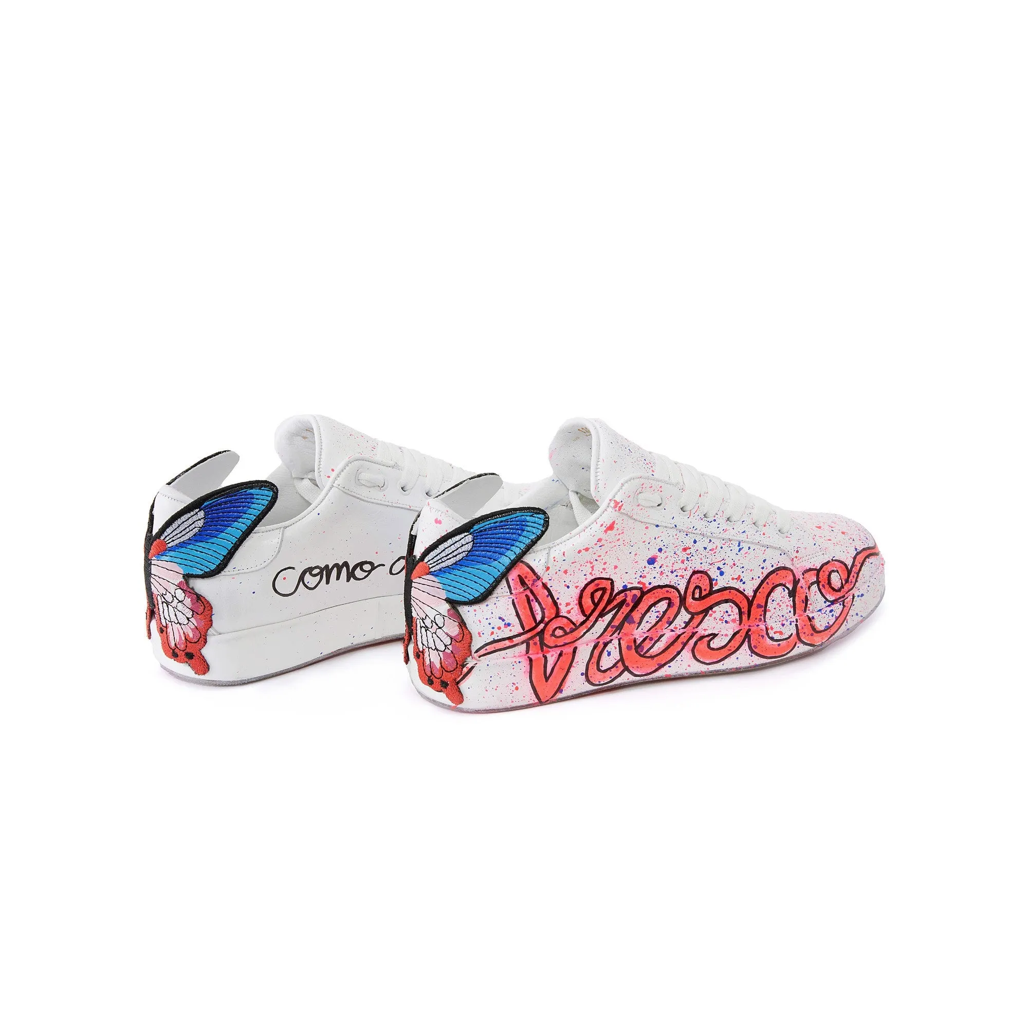 Women's Calf Leather Handmade Sneakers W5023