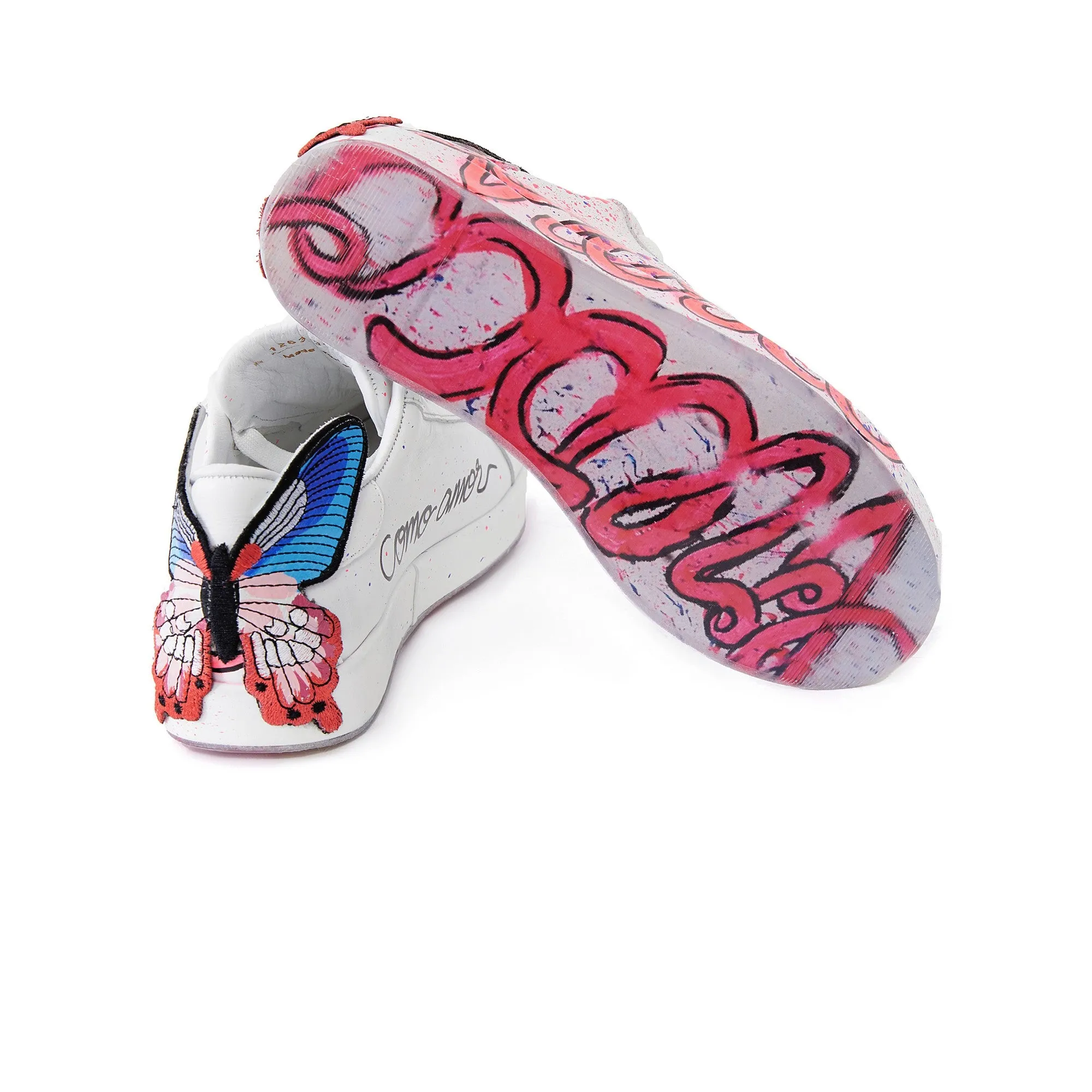 Women's Calf Leather Handmade Sneakers W5023