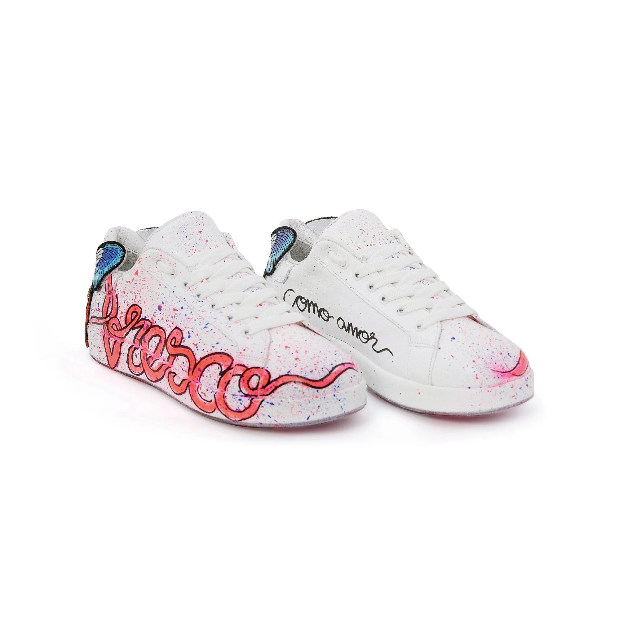 Women's Calf Leather Handmade Sneakers W5023