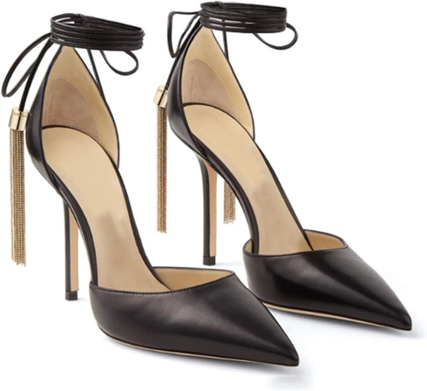 Women's Closed Pointed Toe Stiletto Heels Strappy Wedding Party Dress Pumps Shoes