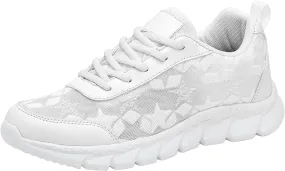 ZSpzx Summer Breathable Sneakers for Women Lace Up Casual Shoes Air Cushioned Orthopedic Non Slip Walking Tennis Sneaker Lightweight Mesh Comfy Plantar Fasciitis Footwear Daily Wear Wedge Shoe